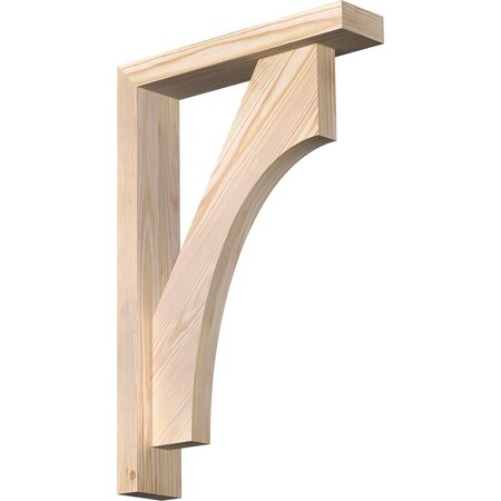 Ekena Millwork Westlake Block Smooth Bracket w/ Offset Brace, Douglas Fir, 3 1/2"W x 16"D x 24"H BKT0402X16X24WTL05SDF